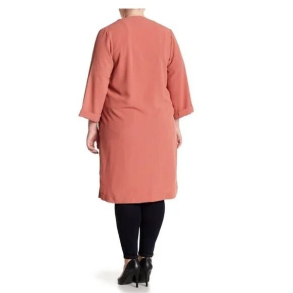 Bobeau SlitSide Long Soft Woven Jacket (Plus Size) - Picture 2 of 6